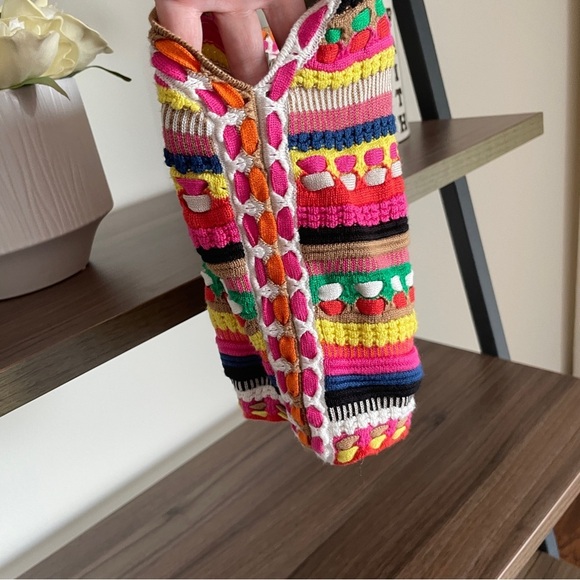 NWOT Alice + Olivia V-neck Crochet Cropped Tank Top, XS - Picture 3 of 9